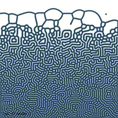 Gray-Scott morphogenesis with varying U diffusion rate